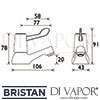 Bristan Lever Basin Taps 3 Inch Levers Dimensions
